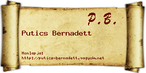 Putics Bernadett névjegykártya